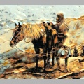 Prospector with horse in the Dinner Murder Mystery Murder in Deadwood